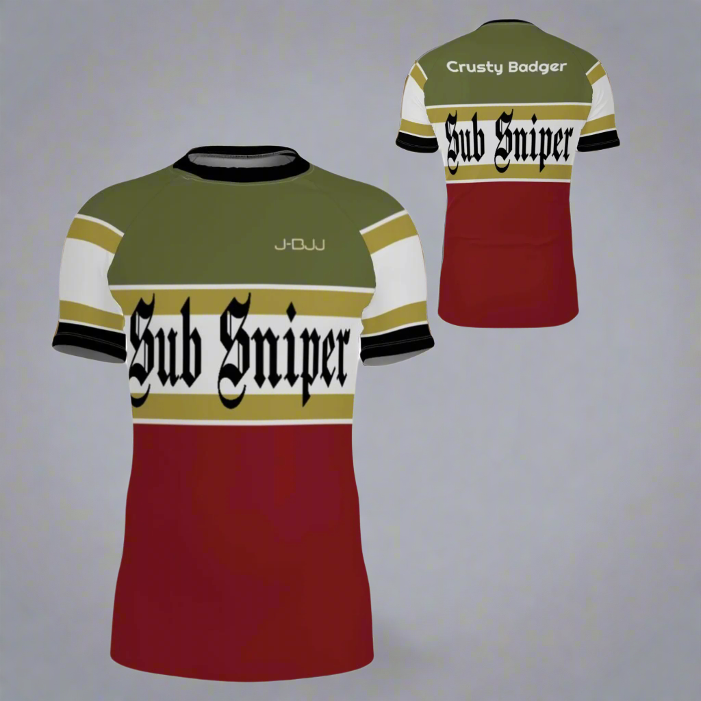 Sub sniper rash guards with white background