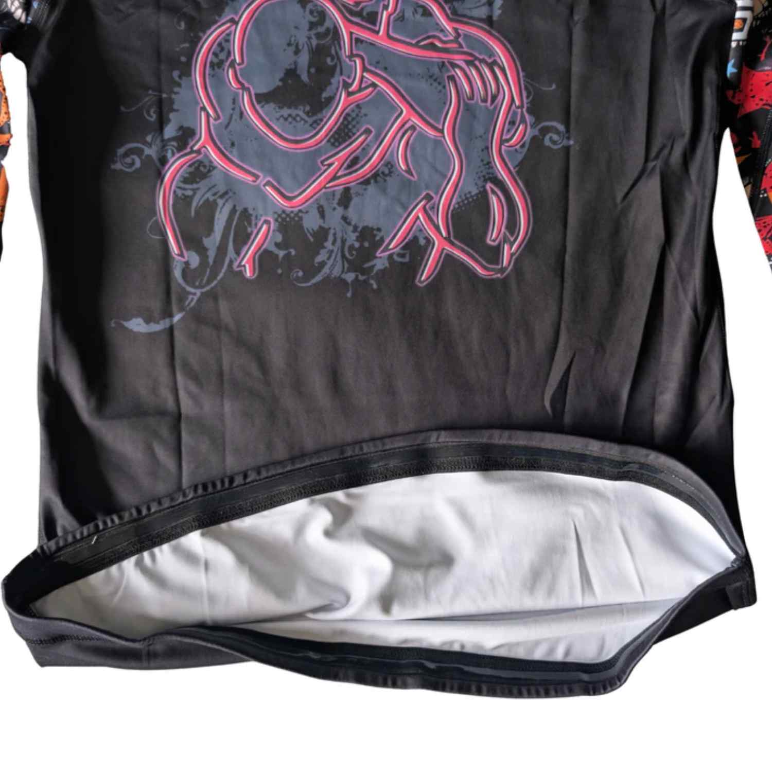 Silicon waist grip in BJJ Rash Guard. White background