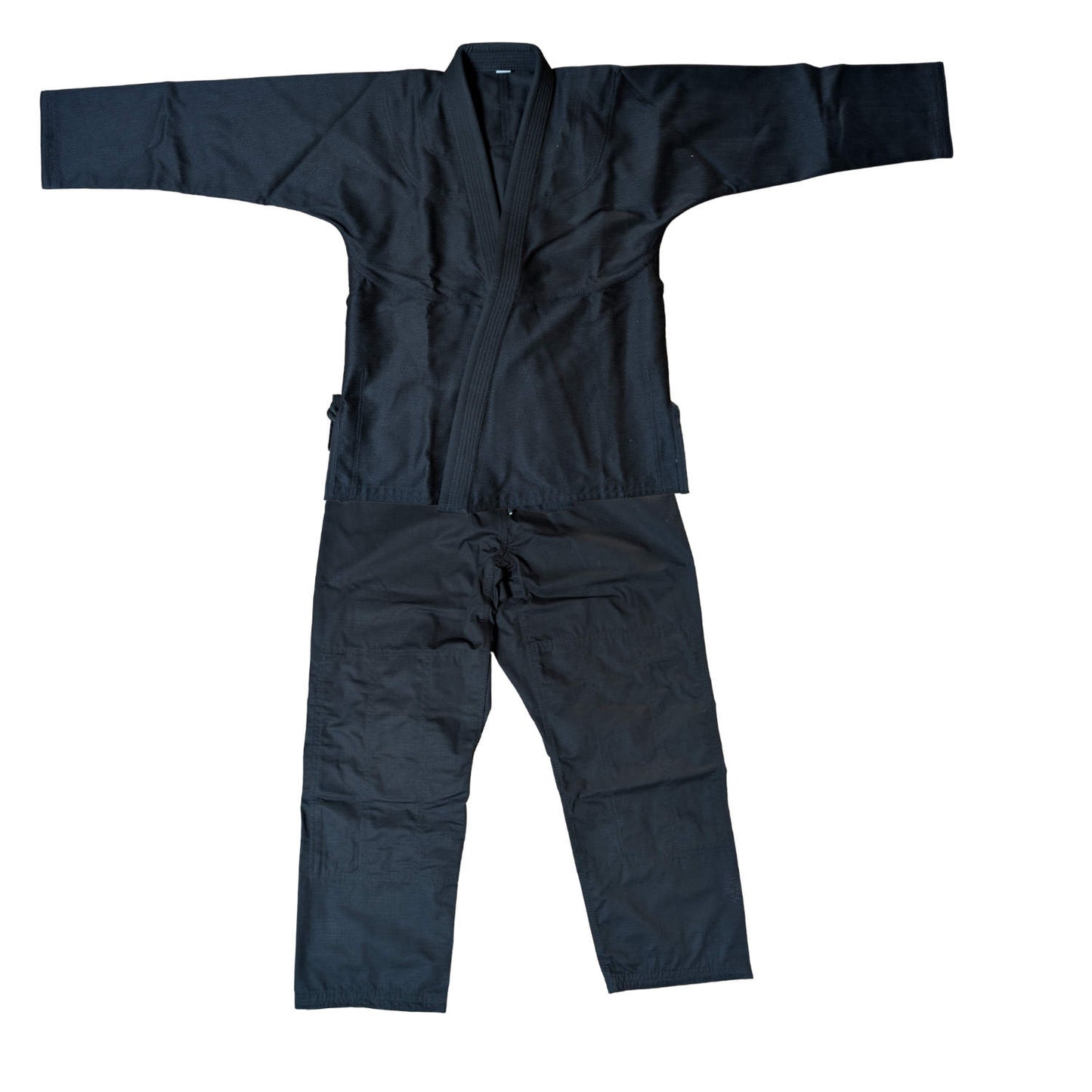 Black martial arts BJJ gi on a white background