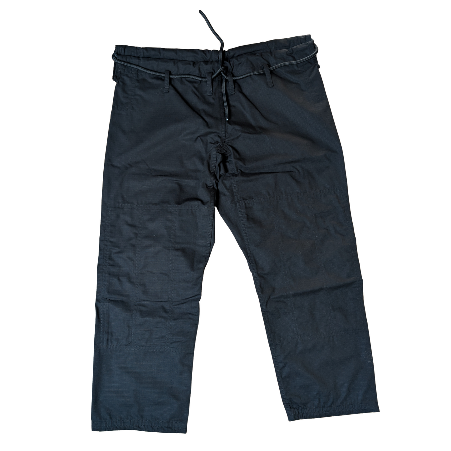 Raven black Jiu Jitsu gi trousers front shot on a white background