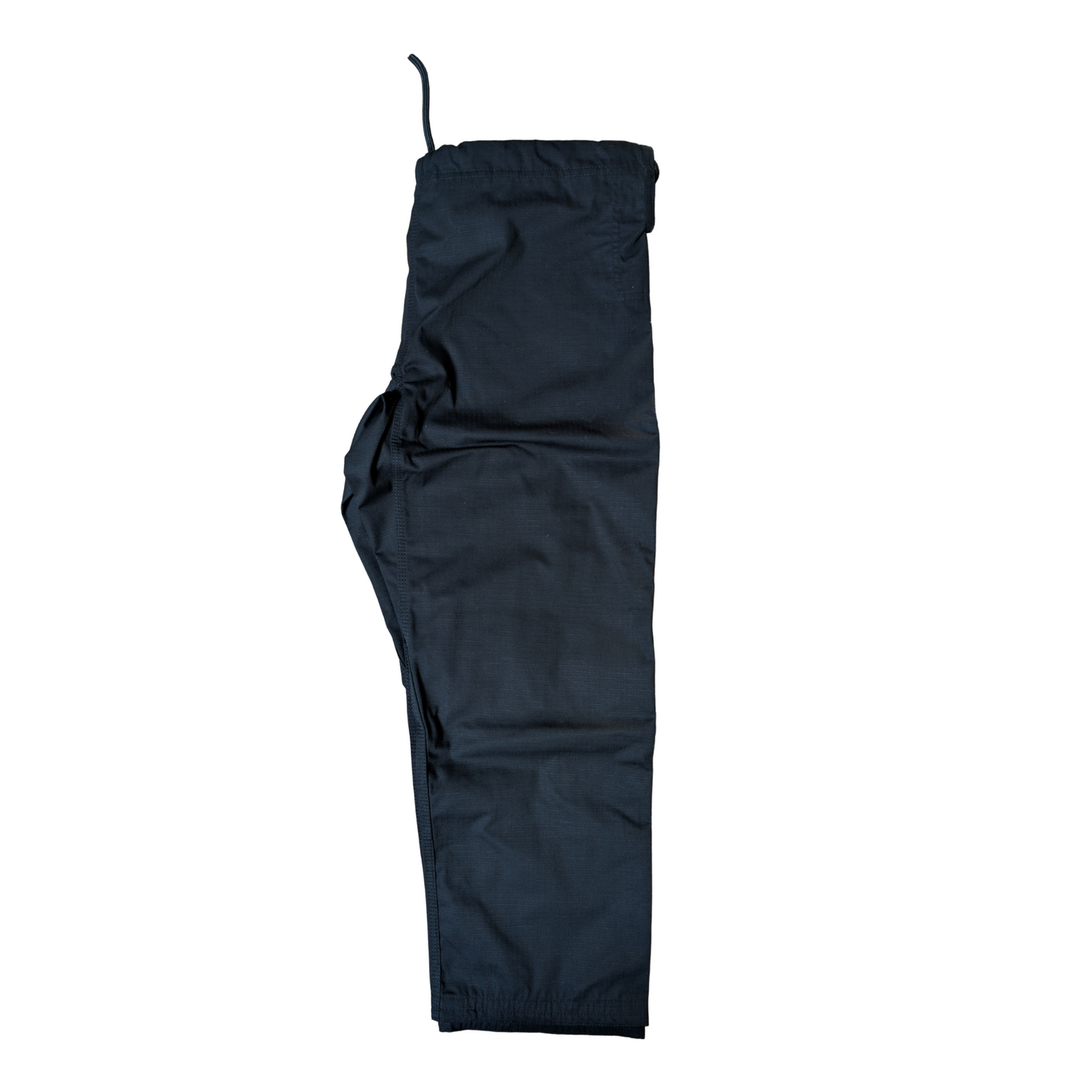 Black Brazilian Jiu Jitsu gi pants side view on a white background